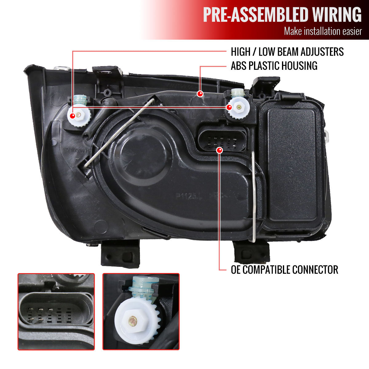 1999-2005 Volkswagen Jetta/Bora Mk4 V3 Factory Style Headlights (Chrome Housing/Smoked Lens)