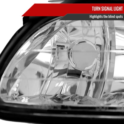 1997-1999 Oldsmobile Cutlass / 1997-2003 Chevrolet Malibu / 2004-2005 Chevrolet Classic Factory Style Headlights (Chrome Housing/Clear Lens)