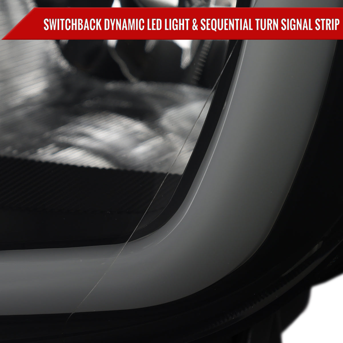 2019-2023 Ford Ranger XL XLT Factory Style Replacement Headlights with LED Bar Turn Signal (Glossy Black Housing / Smoked Lens)