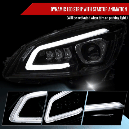 2008-2011 Mercedes Benz W204 C-Class Switchback Sequential Full LED Projector Headlights (Matte Black Housing/Clear Lens)