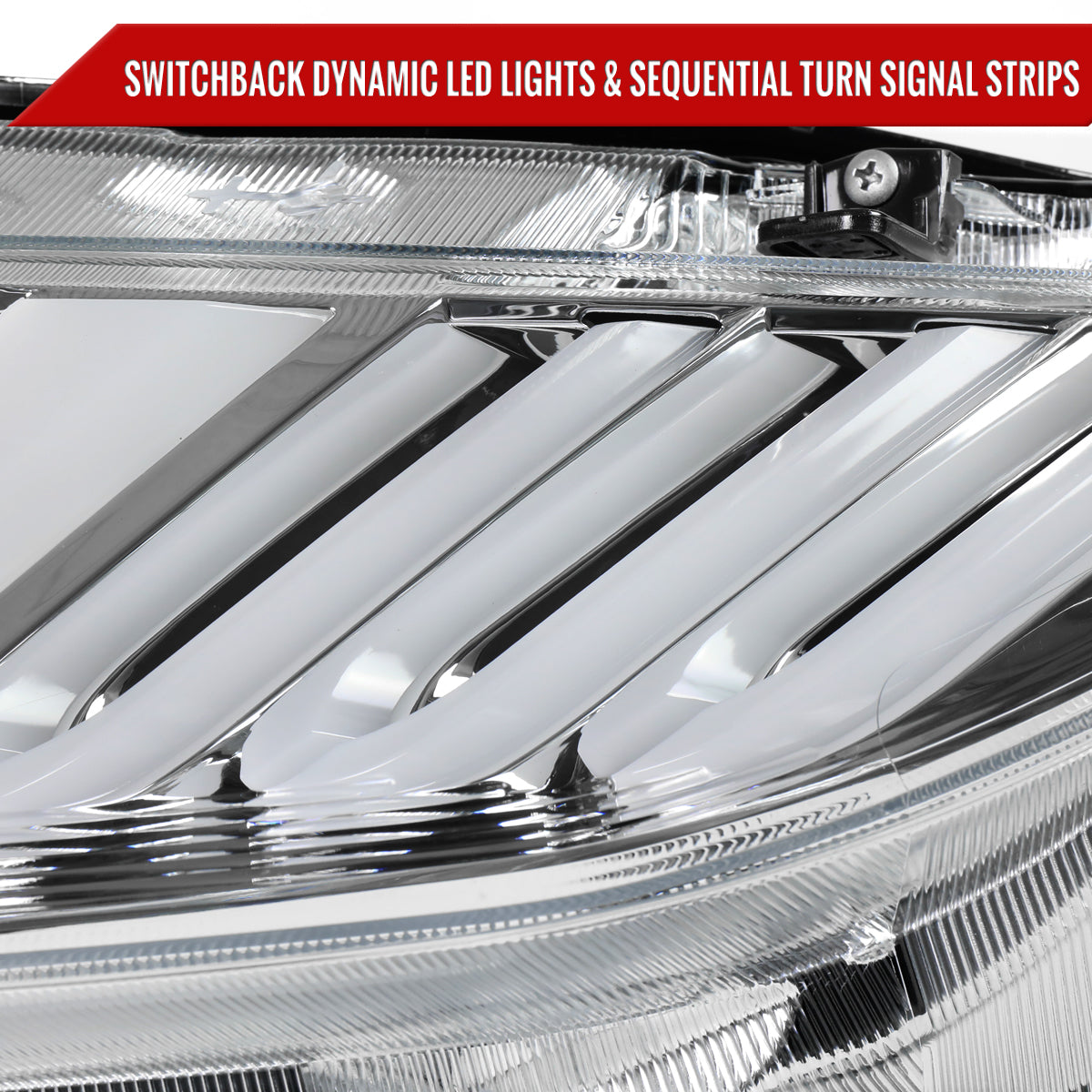 2016-2021 Honda Civic Full LED Projector Headlights w/ Switchback Sequential Turn Signal (Chrome Housing/Clear Lens)