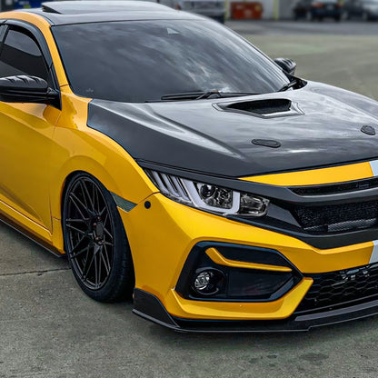 2016-2021 Honda Civic Full LED Projector Headlights w/ Switchback Sequential Turn Signal (Chrome Housing/Clear Lens)