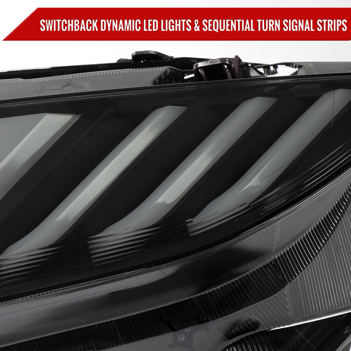 2016-2021 Honda Civic Full LED Projector Headlights w/ Switchback Sequential Turn Signal (Matte Black Housing/Smoked Lens)