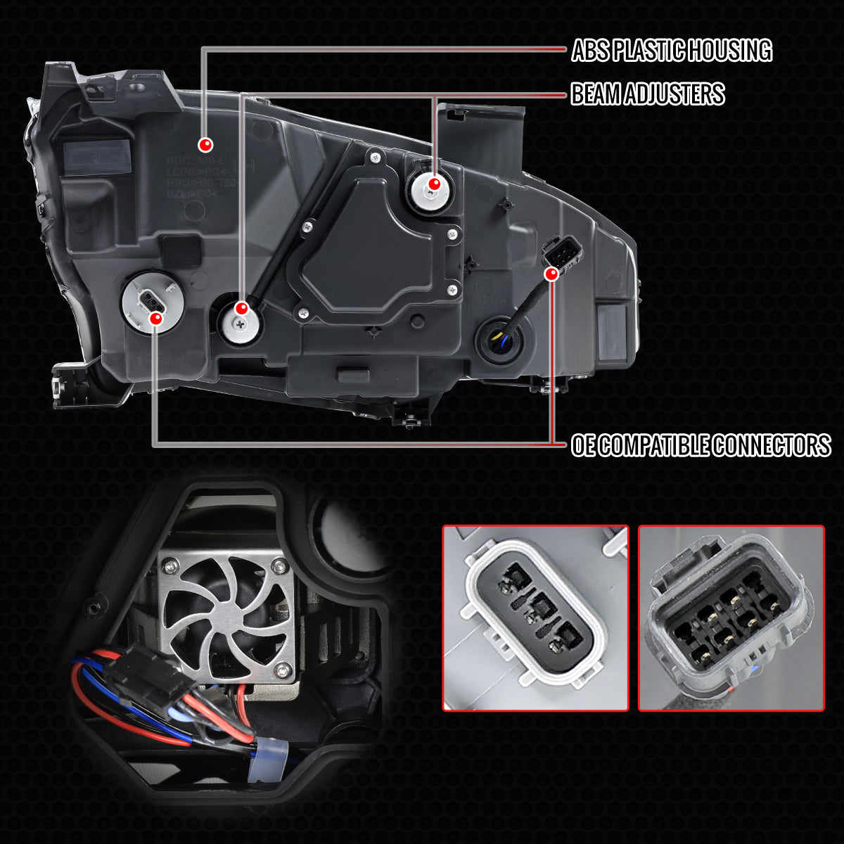 2016-2021 Honda Civic LED Headlights w/ LED Switchback Sequential Turn Signal (Chrome Housing/Clear Lens)