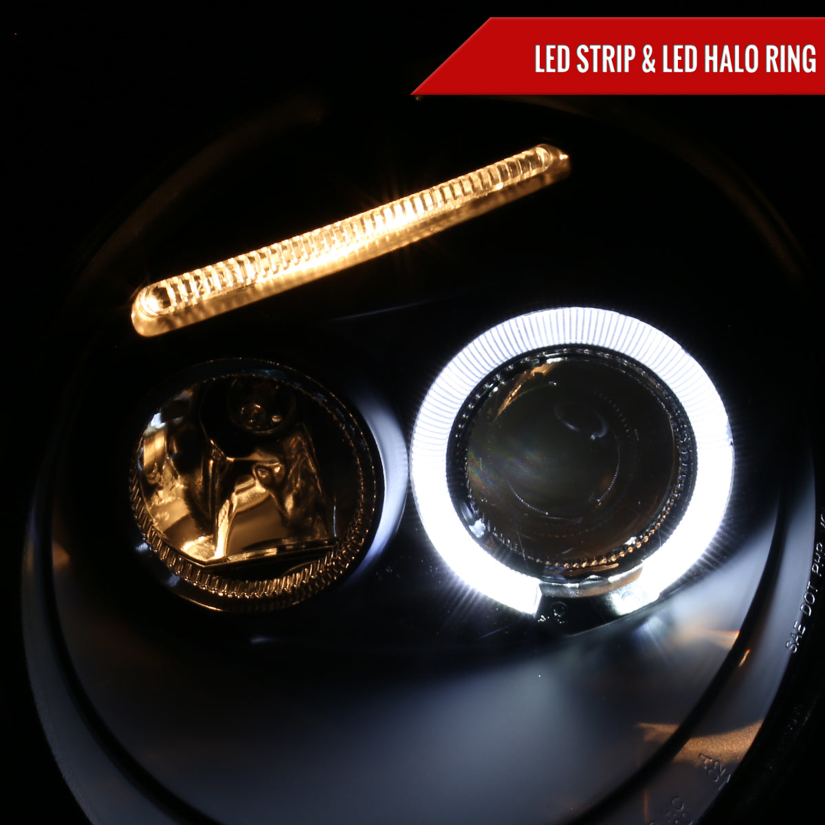 1998-2005 Volkswagen Beetle Halo Projector Headlights (Matte Black Housing/Clear Lens)