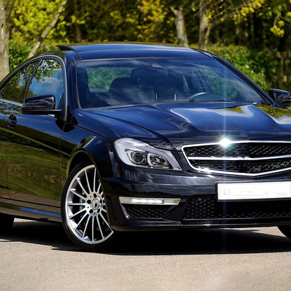 2012-2014 Mercedes-Benz W204 C-Class Switchback Sequential LED Bar Projector Headlights (Chrome Housing/Clear Lens)