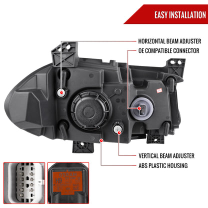 2015-2023 Dodge Charger LED Strip Projector Headlights w/ LED Sequential Turn Signal (Chrome Housing/Smoked Lens)