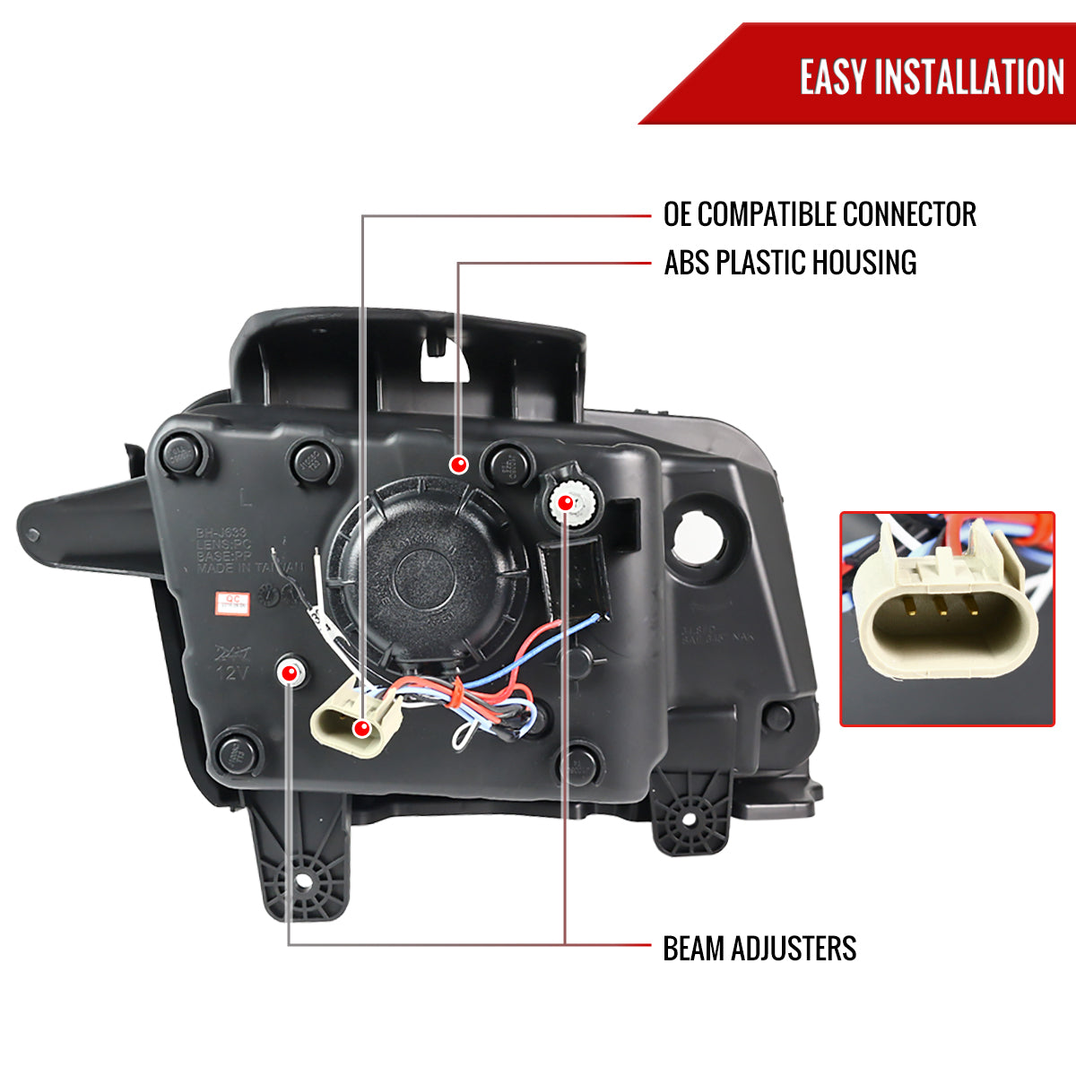 2010-2013 Chevrolet Camaro LED Bar Projector Headlights (Matte Black Housing/Clear Lens)