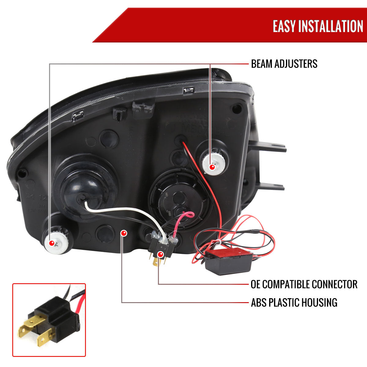 2000-2005 Mitsubishi Eclipse Dual Halo Projector Headlights (Chrome Housing/Smoked Lens)