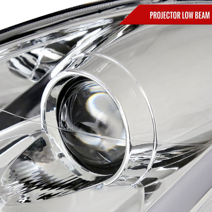 2003-2007 Infiniti G35 Coupe LED Bar Projector Headlights w/ Sequential Turn Signals (Chrome Housing/Clear Lens)