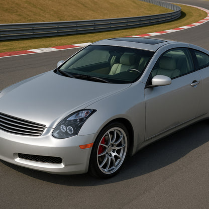 2003-2007 Infiniti G35 Coupe Dual Halo Projector Headlights (Glossy Black Housing/Smoked Lens)