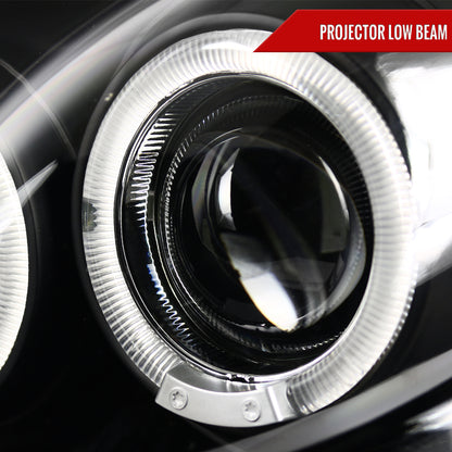 2003-2007 Infiniti G35 Coupe Dual Halo Projector Headlights (Matte Black Housing/Clear Lens)