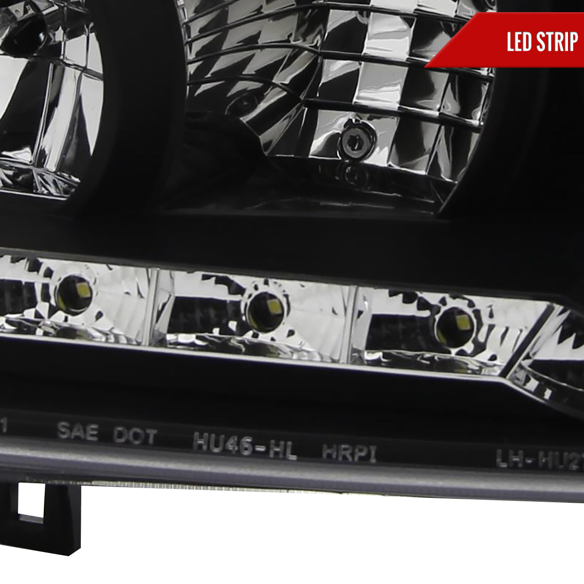1999-2006 Volkswagen Golf Mk4 GTI/R32 Cabrio Projector Headlights w/ R8 Style LED Light Strip (Matte Black Housing/Clear Lens)
