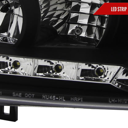 1999-2006 Volkswagen Golf Mk4 GTI/R32 Cabrio Projector Headlights w/ R8 Style LED Light Strip (Matte Black Housing/Clear Lens)