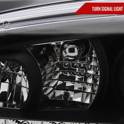 1999-2006 Volkswagen Golf Mk4 GTI/R32 Cabrio Projector Headlights w/ R8 Style LED Light Strip (Matte Black Housing/Clear Lens)