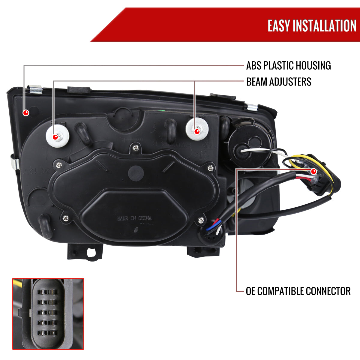 1999-2005 Volkswagen Jetta/Bora Mk4 Dual Halo Projector Headlights w/ LED Light Strip (Matte Black Housing/Clear Lens)