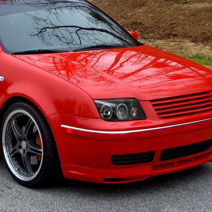 1999-2005 Volkswagen Jetta/Bora Mk4 Dual Halo Projector Headlights w/ LED Light Strip (Matte Black Housing/Clear Lens)
