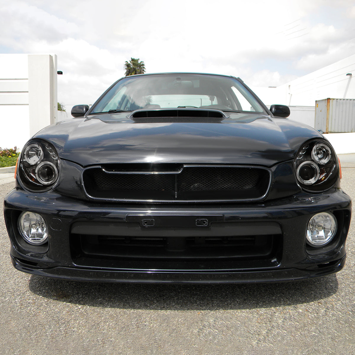 2002-2003 Subaru Impreza Dual Halo Bug Eye Projector Headlights (Glossy Black Housing/Smoked Lens)