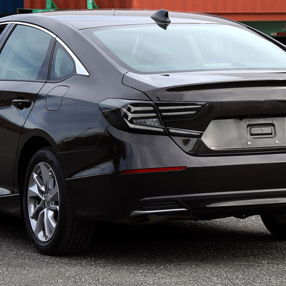 2018-2022 Honda Accord Sedan LED Sequential Signal Tail Lights (Matte Black Housing/Clear Lens)