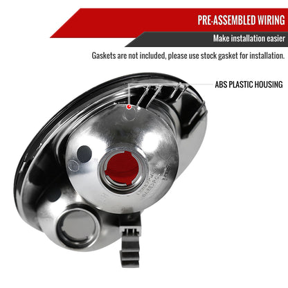 1998-2005 Volkswagen Beetle Tail Lights (Chrome Housing/Smoked Lens)