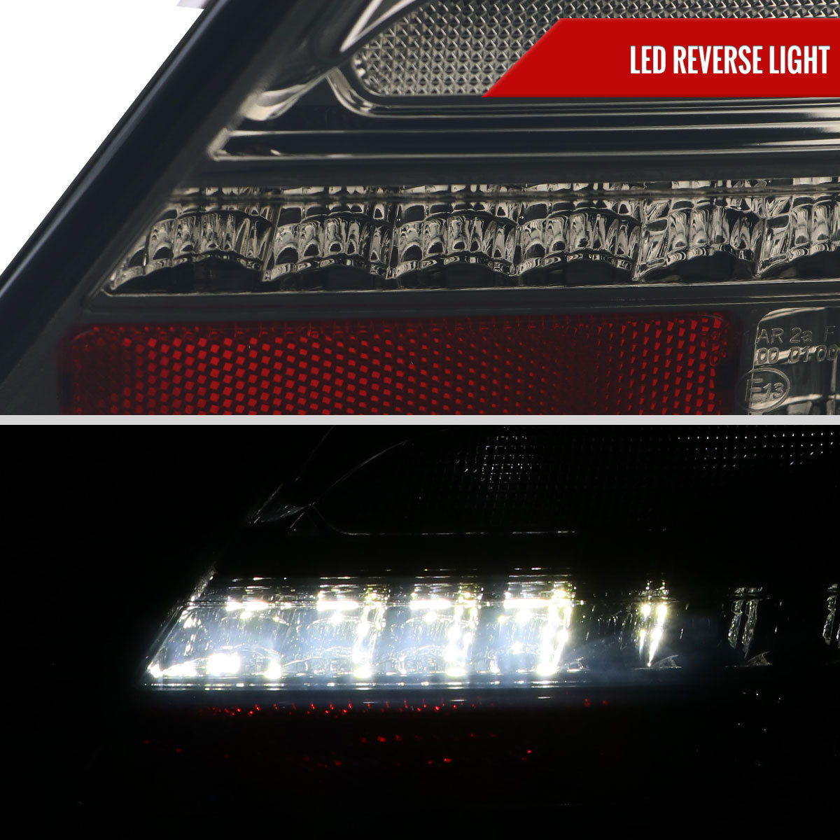 2001-2004 Mercedes Benz W203 C-Class Sequential Turn Signal LED Tail Lights (Chrome Housing/Smoked Lens)