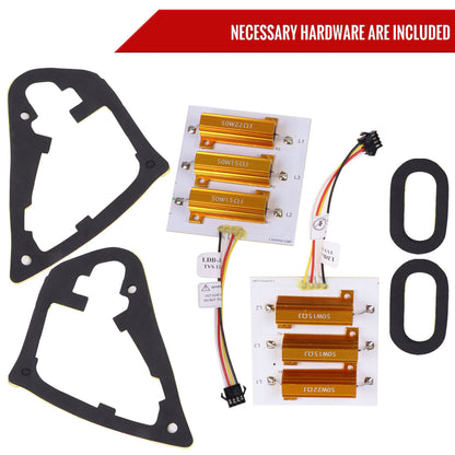 2001-2004 Mercedes Benz W203 C-Class Sequential Turn Signal LED Tail Lights (Chrome Housing/Red Lens)