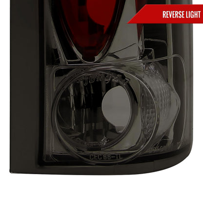 1988-2000 Chevrolet C/K C10/Silverado/Tahoe/Suburban GMC Sierra/Jimmy/Yukon Tail Lights (Chrome Housing/Smoked Lens)