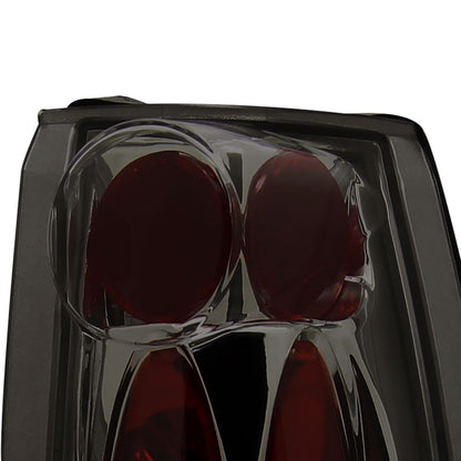 1988-2000 Chevrolet C/K C10/Silverado/Tahoe/Suburban GMC Sierra/Jimmy/Yukon Tail Lights (Chrome Housing/Smoked Lens)