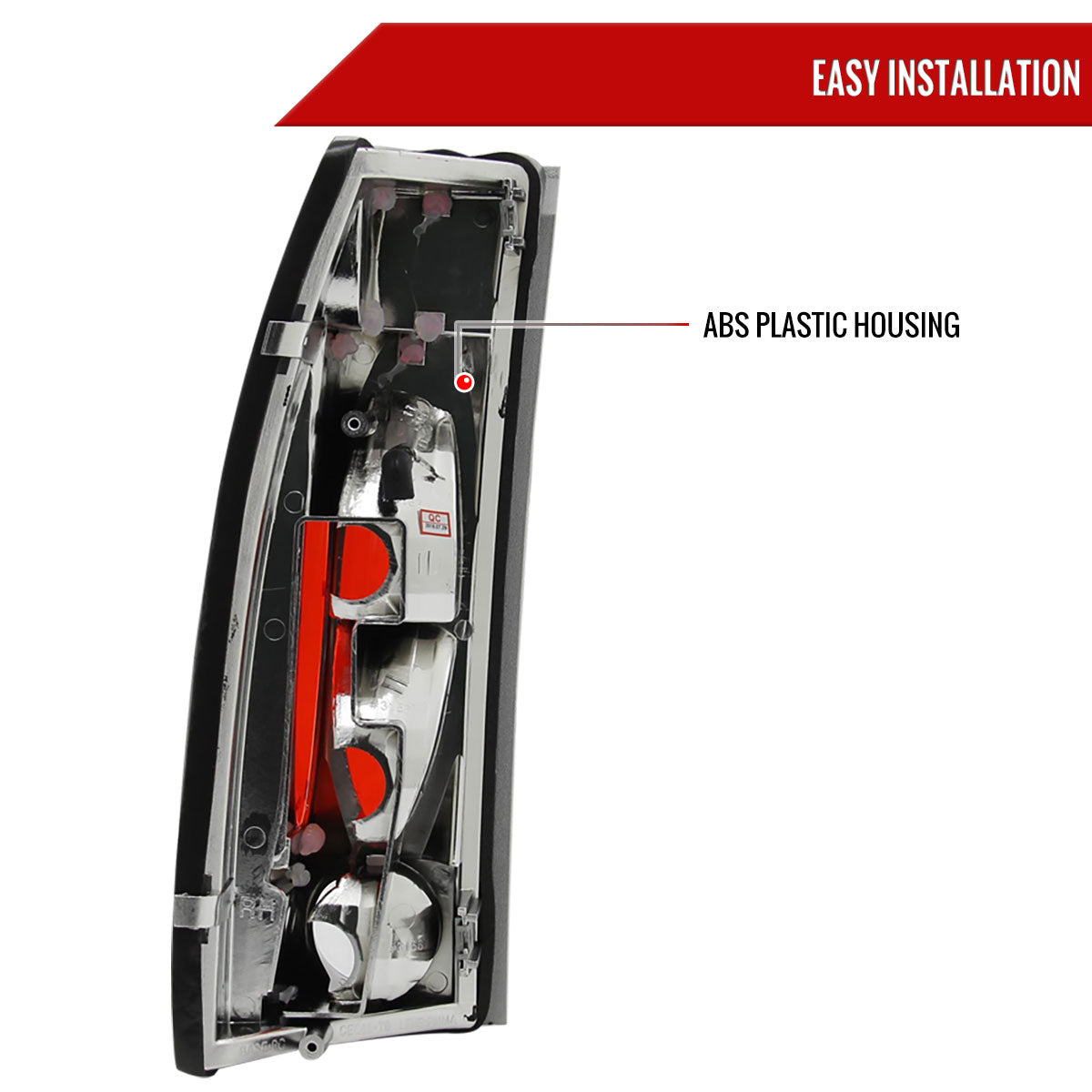 1988-2000 Chevrolet C/K C10/Silverado/Tahoe/Suburban GMC Sierra/Jimmy/Yukon Tail Lights (Matte Black Housing/Clear Lens)