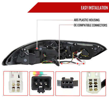 2018-2022 Toyota Camry LED Tail Lights w/ Sequential Signal Lamps (Jet Black Housing/Clear Lens)