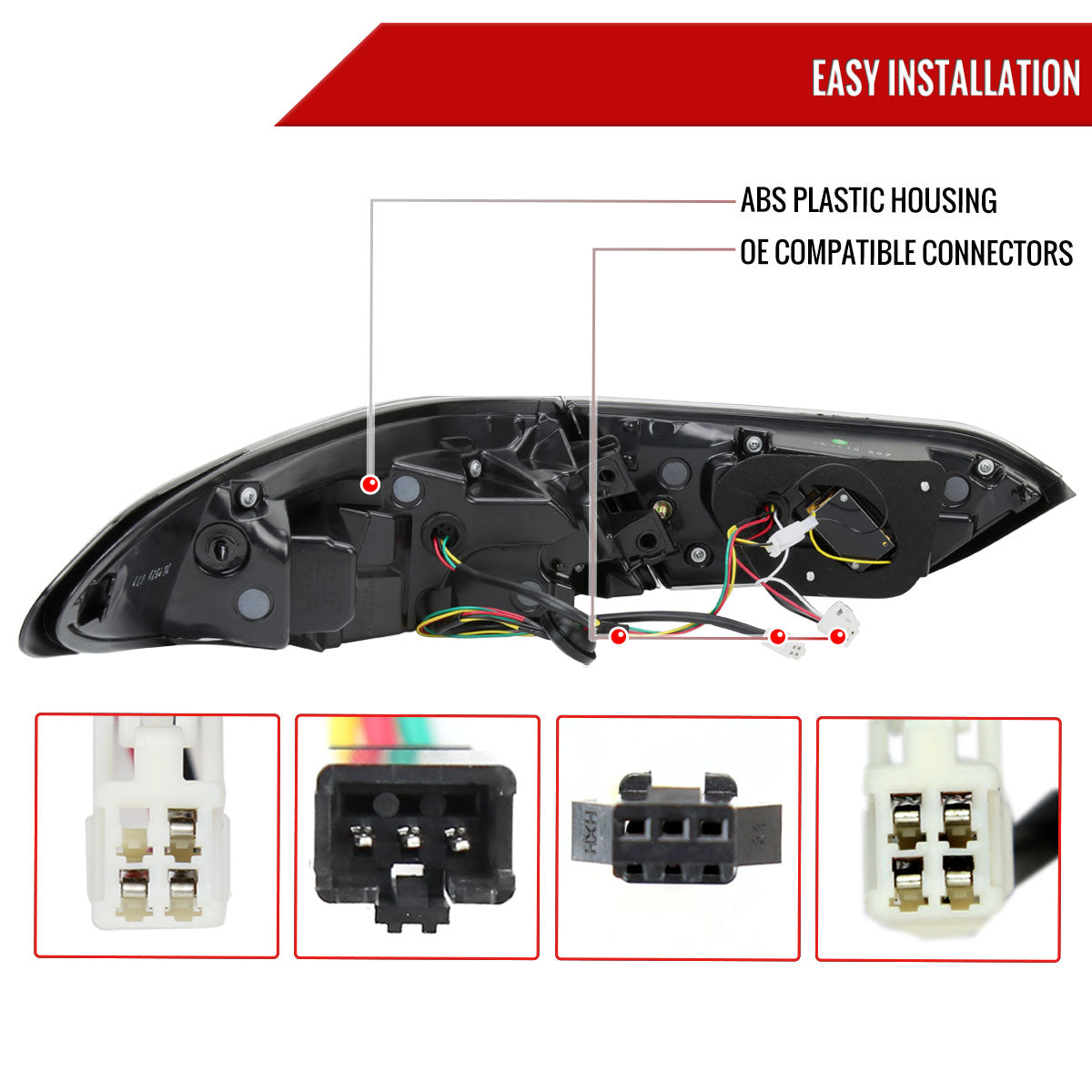 2018-2022 Toyota Camry LED Tail Lights w/ Sequential Signal Lamps (Matte Black Housing/Smoked Lens)