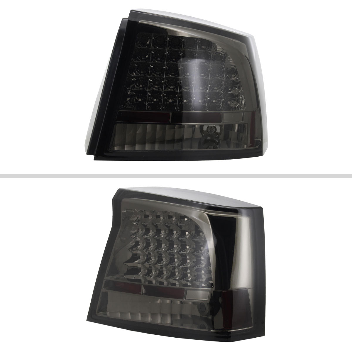 2005-2008 Dodge Charger LED Tail Lights (Chrome Housing/Smoked Lens)