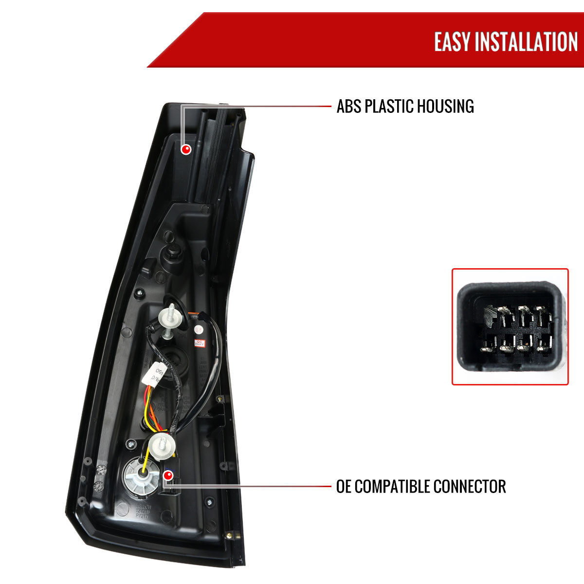2003-2007 Cadillac CTS LED Tail Lights (Chrome Housing/Red Lens)