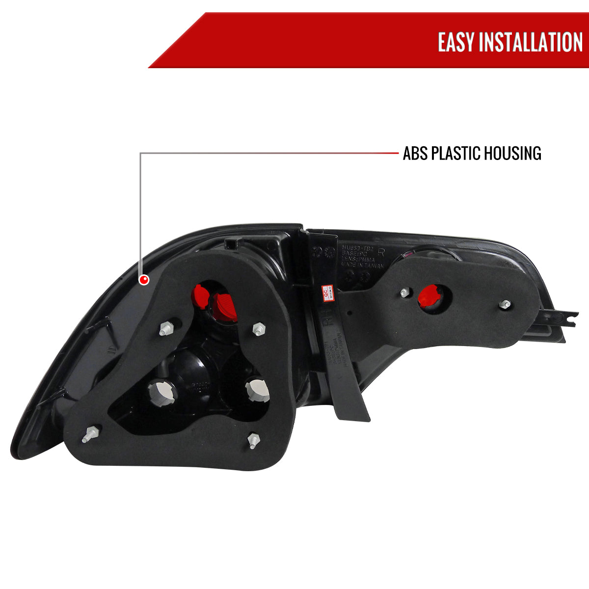 2006-2011 Honda Civic Sedan Tail Lights (Matte Black Housing/Clear Lens)