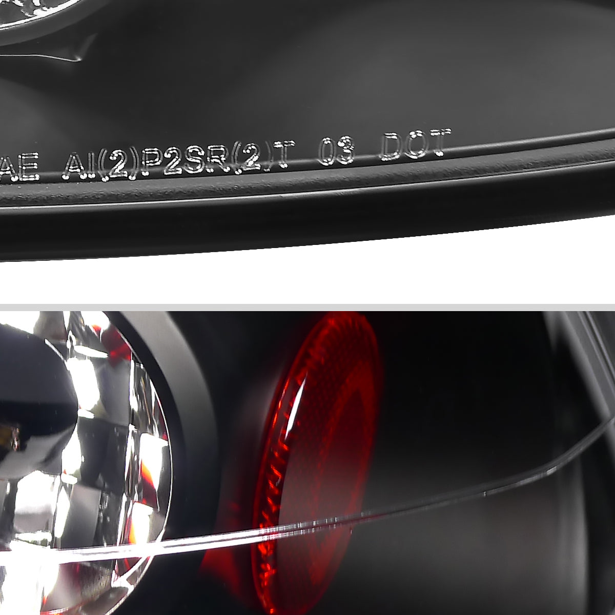 Spec-D Tuning Tail Lights For Honda Civic 2006-2011 - Black Housing Red/Clear Lamps Pair