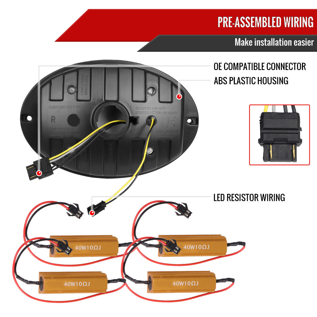 1997-2004 Chevrolet Corvette C5 4 PC White LED Bar Tail Lights (Chrome Housing/Dark Smoked Lens)