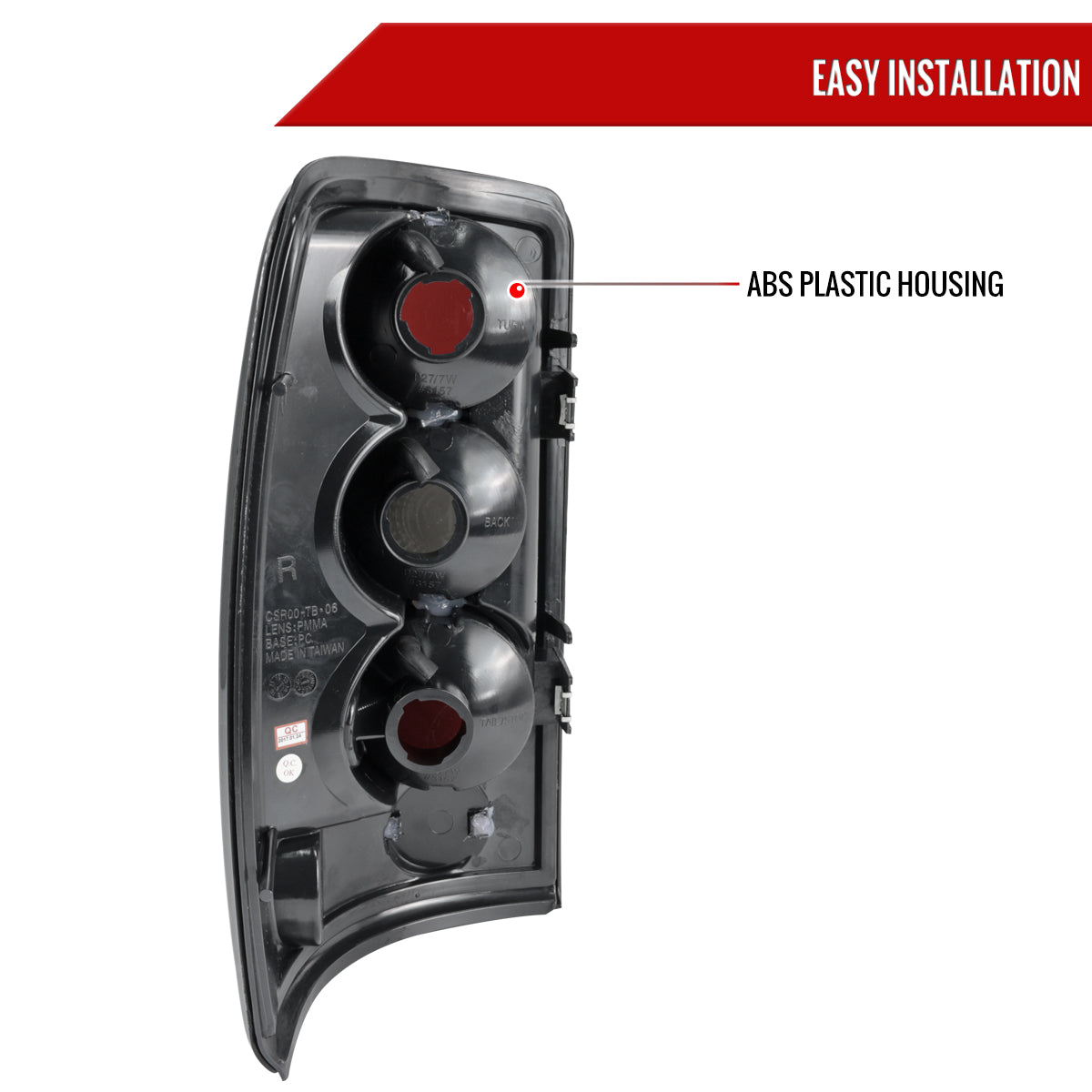 2000-2006 Chevrolet Suburban/Tahoe GMC Yukon/Yukon XL Tail Lights (Chrome Housing/Smoked Lens)