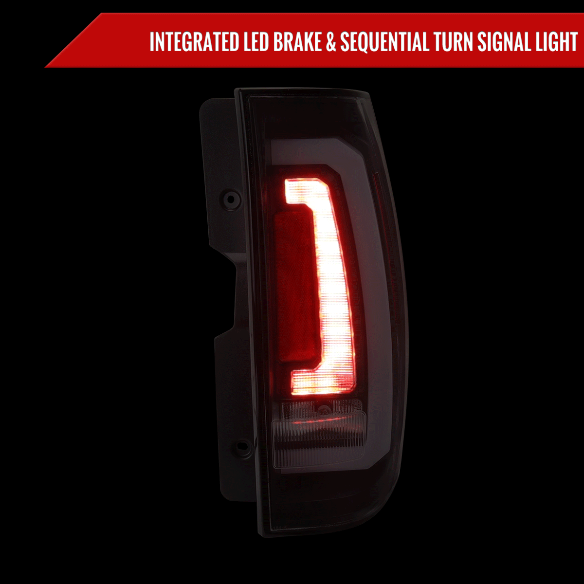 2007-2014 Chevrolet Tahoe/Suburban / 2007-2014 GMC Yukon/Yukon Denali LED Sequential Turn Signal Tail Lights  (Matte Black Housing/Smoked Lens)