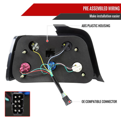 1992-1998 BMW E36 3 Series Sedan Tail Lights (Chrome Housing/Red Smoked Lens)