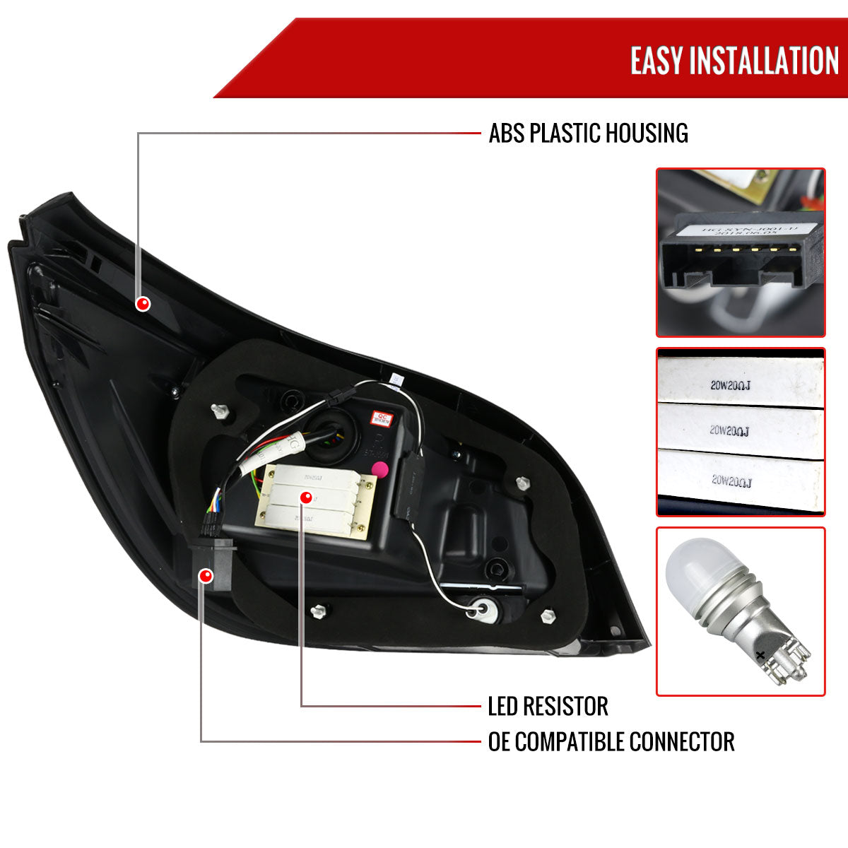 2004-2007 BMW E60 5 Series Sedan LED Tail Lights (Glossy Black Housing/Smoked Lens)