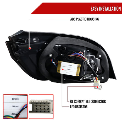 2008-2010 BMW E60 5 Series Sedan LED Tail Lights (Jet Black Housing/Clear Lens)