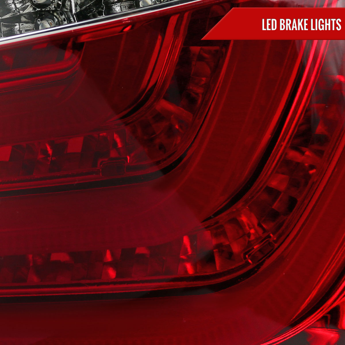 2008-2010 BMW E60 5 Series Sedan LED Tail Lights (Chrome Housing/Red Lens)