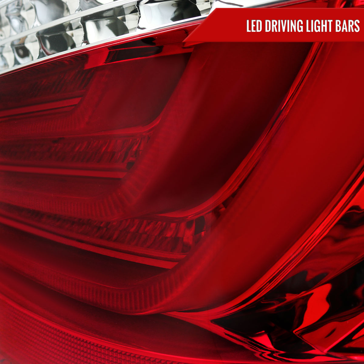 2008-2010 BMW E60 5 Series Sedan LED Tail Lights (Chrome Housing/Red Lens)
