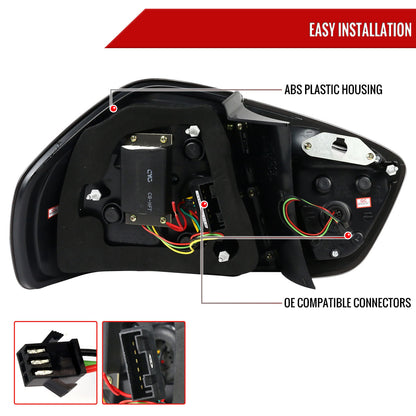 2006-2008 BMW E90 3 Series Sedan LED Tail Lights (Matte Black Housing/Clear Lens)