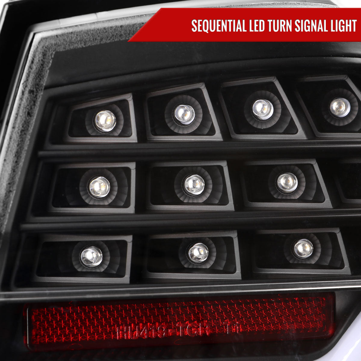 2009-2011 BMW E90 3-Series 4Dr Sedan Red LED Tail Light (Matte Black Housing/Clear Lens)
