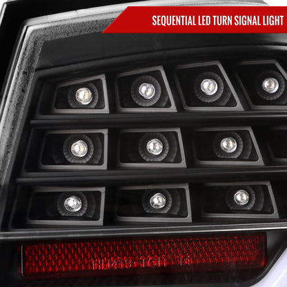 2009-2011 BMW E90 3-Series 4Dr Sedan Red LED Tail Light (Matte Black Housing/Clear Lens)