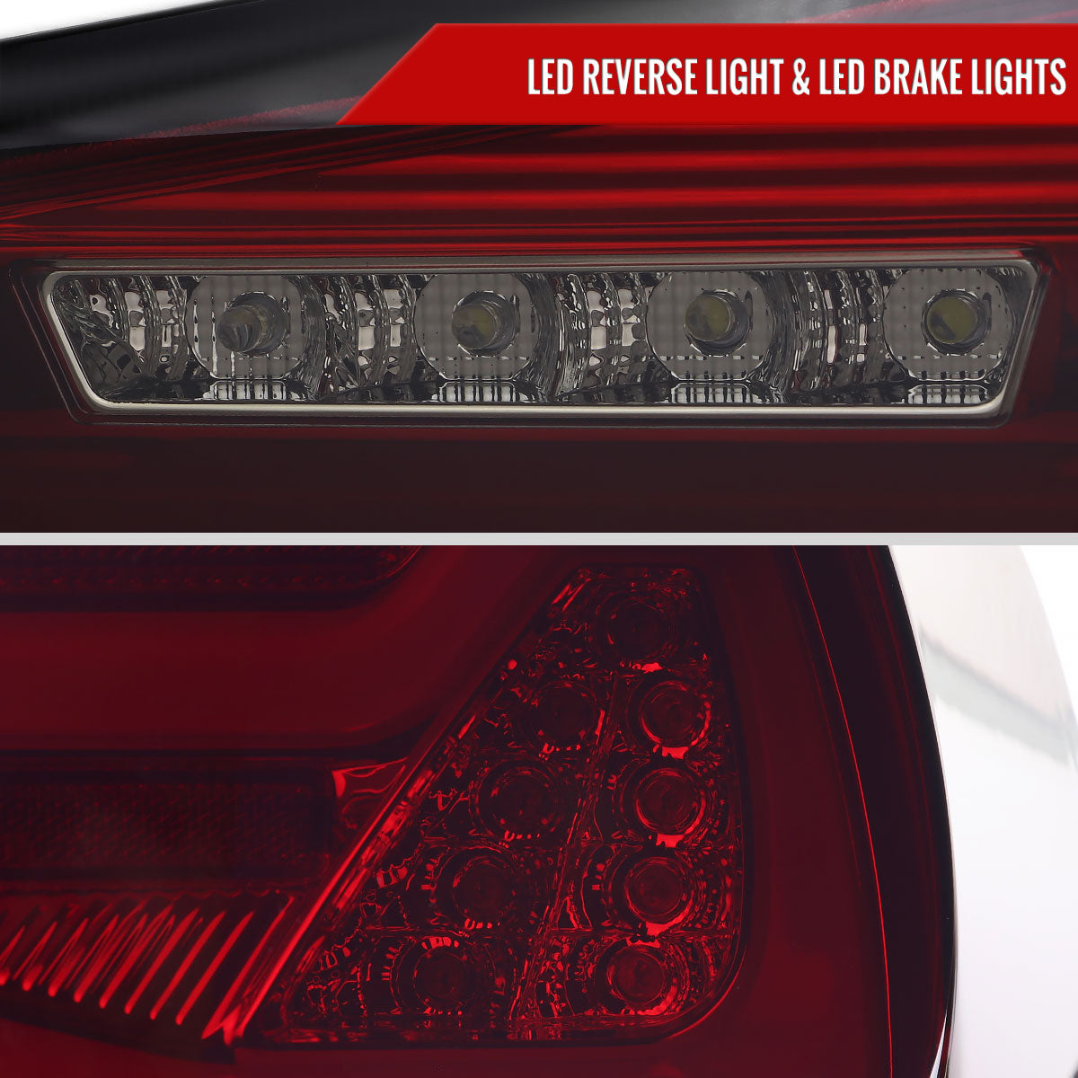 2009-2011 BMW E90 3-Series 4Dr Sedan Red LED Tail Light (Chrome Housing/Red Smoked Lens)