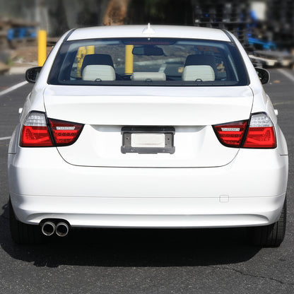 2009-2011 BMW E90 3-Series 4Dr Sedan Red LED Tail Light (Chrome Housing/Red Clear Lens)