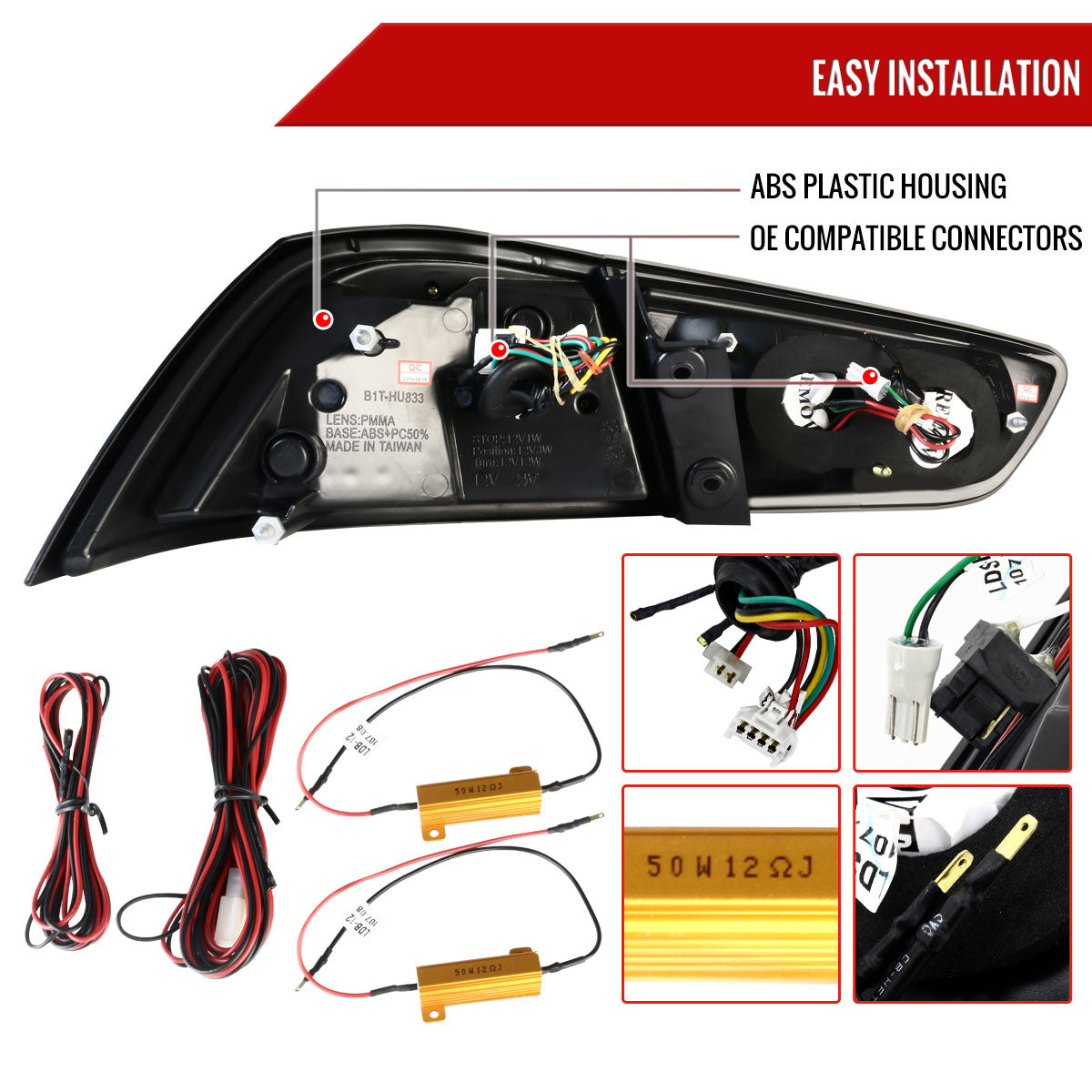 2008-2017 Mitsubishi Lancer / 2008-2015 Lancer EVO X Sedan LED Tail Lights (Chrome Housing/Smoked Lens)