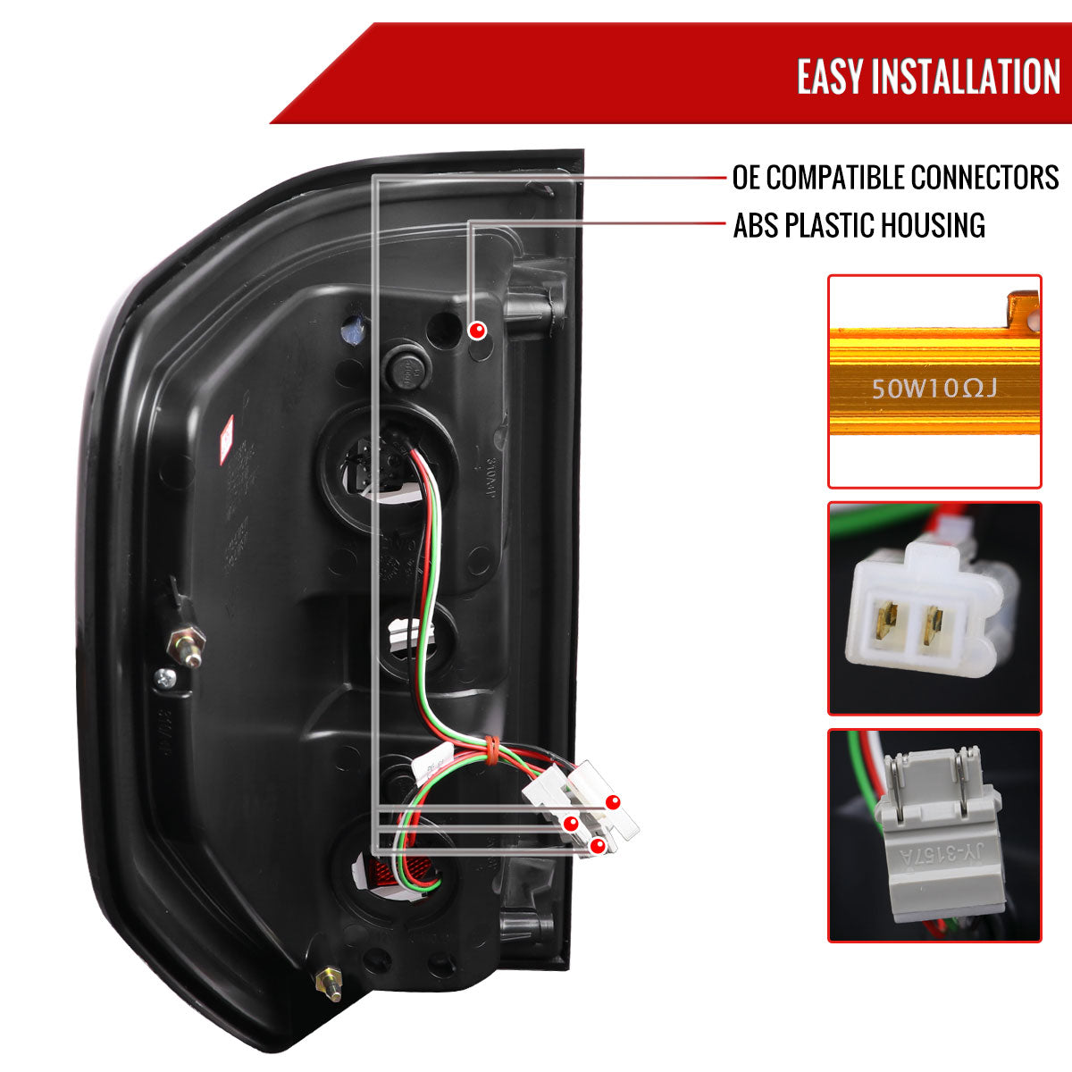 2009-2014 Ford F-150 White C-Bar LED Tail Lights (Glossy Black Housing/Smoked Lens)